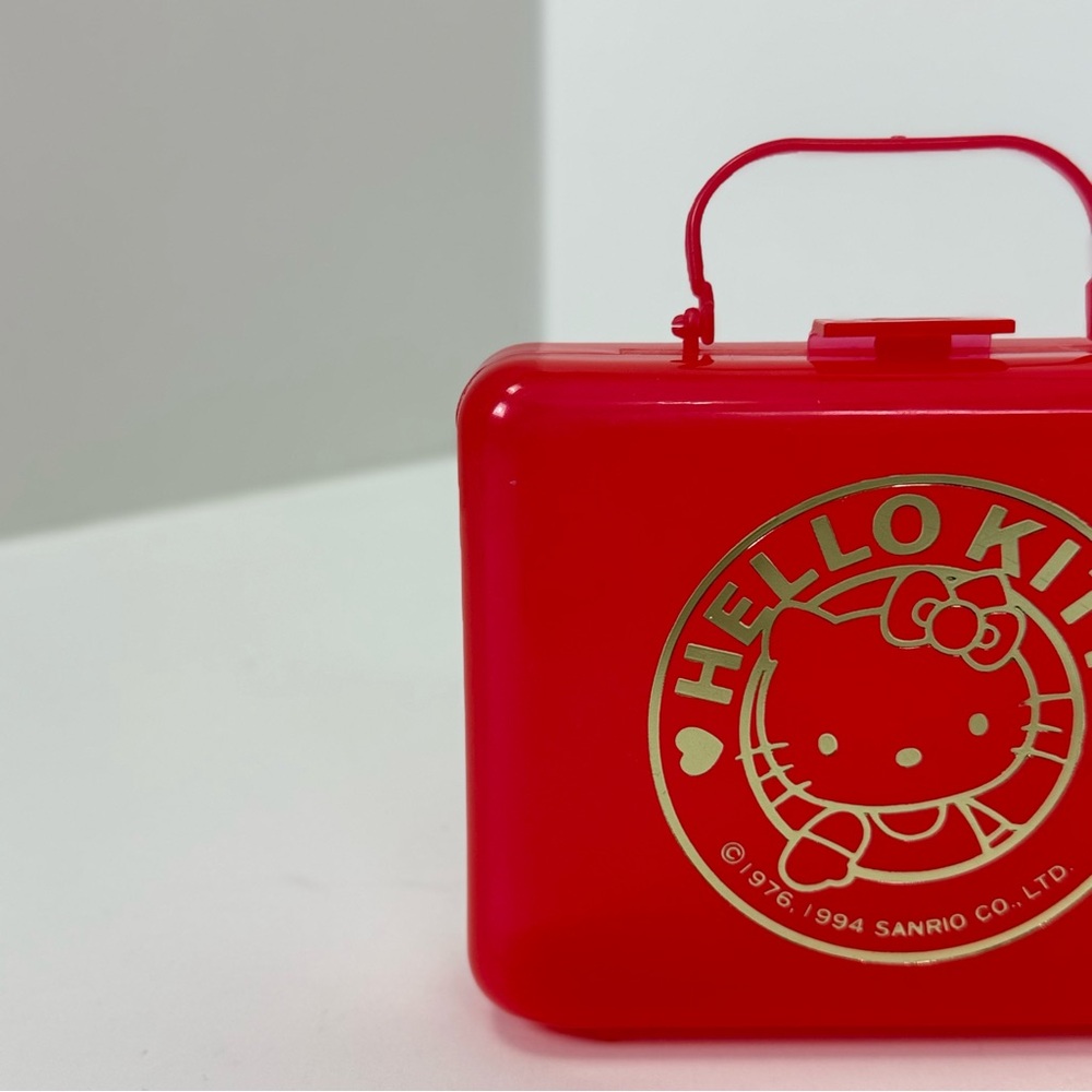 Rare Vintage 1994 Hello Kitty Sanrio Red and Gold Pencil Trinket Case